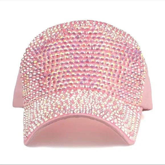 💎 NWOT! Pink Crystals Cap - Picture 3 of 4